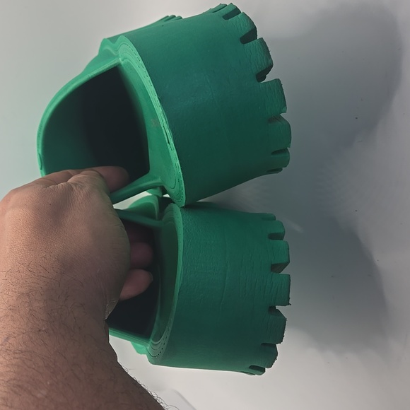 Jeffrey Campbell Clogge Slip On Green Slide Platform Sandals Sz 7 Boho Chunky - Picture 6 of 10